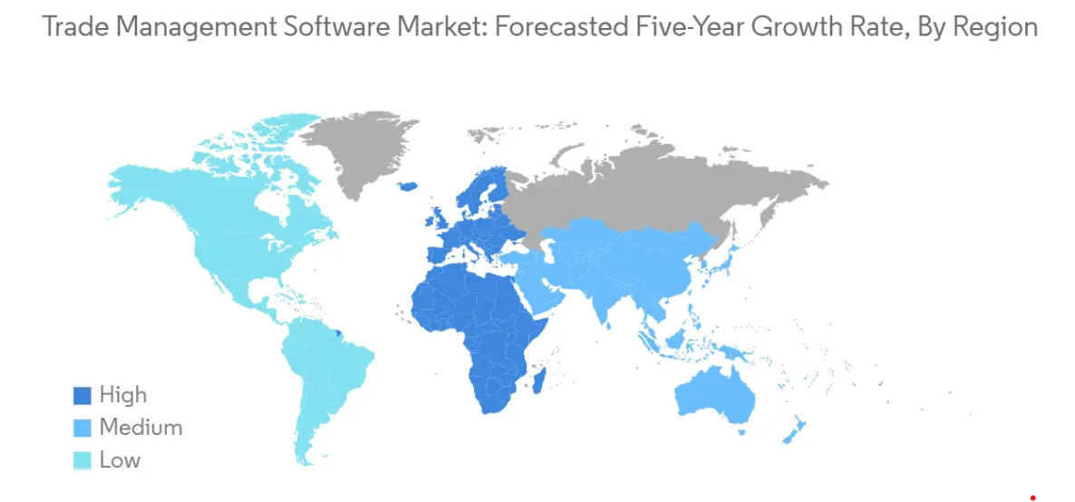 Market Analysis of Trade Management Software Market: Forecasted Growth Rate by Region
